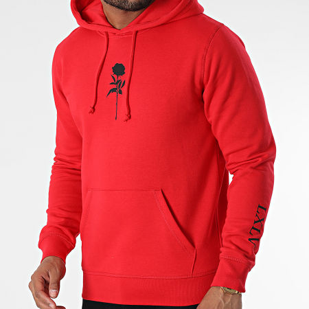 Luxury Lovers - Sweat Capuche Chest Roses Rouge Noir