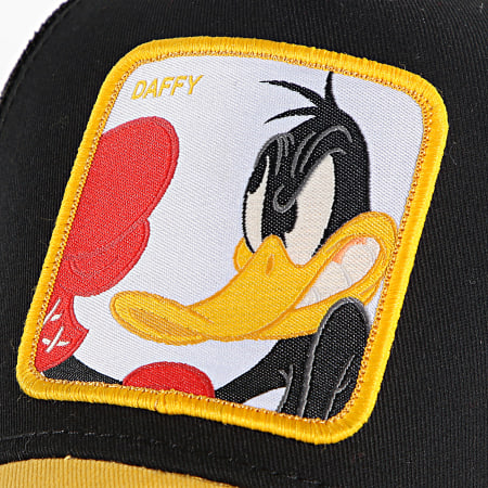 Capslab - Casquette Trucker Daffy Duck Noir Jaune