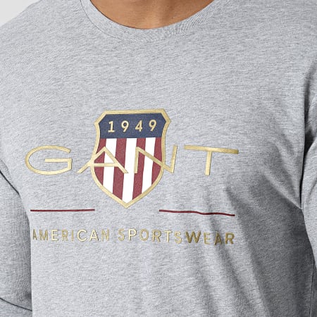 Gant - Camiseta de manga larga Archive Shield Gris jaspeado
