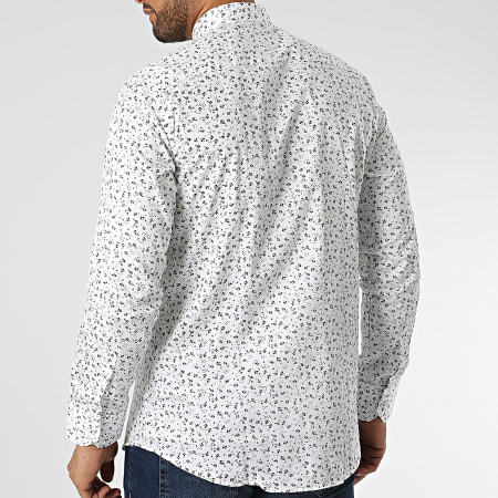 Mackten - Camicia floreale a maniche lunghe M6601-8 Bianco
