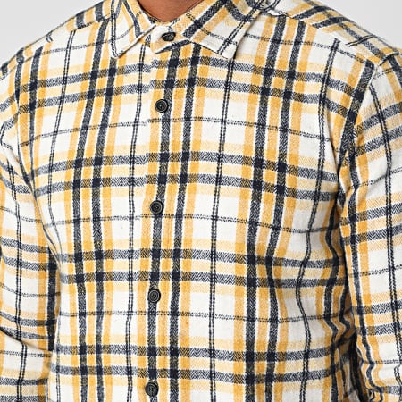 Mackten - Camisa a cuadros manga larga Dessen6 Amarillo