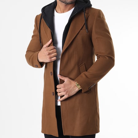 manteau marron capuche