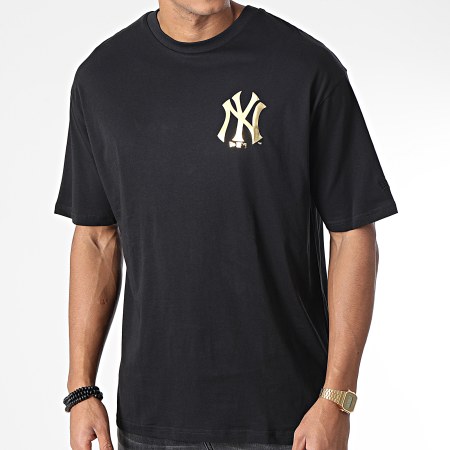New Era - Camiseta Metallic New York Yankees Negro Oro