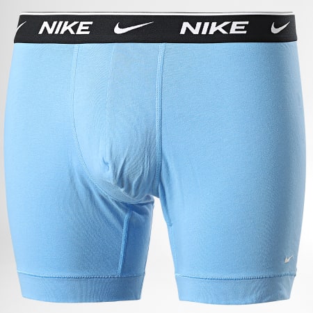 Nike - Juego de 2 bóxers de algodón elástico KE1085 Negro Azul