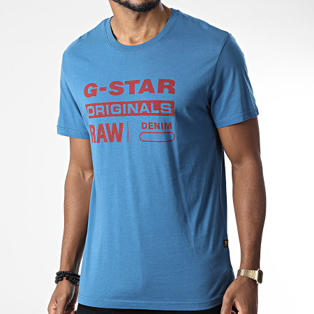 G-Star - Originals Label Tee Shirt D22204-336 Blu chiaro