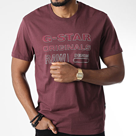 G-Star - Camiseta Oiginals Stamp D22378-336 Burdeos