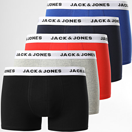 Jack And Jones - Confezione da 5 boxer 12197849 Rosso Navy Grigio Heather