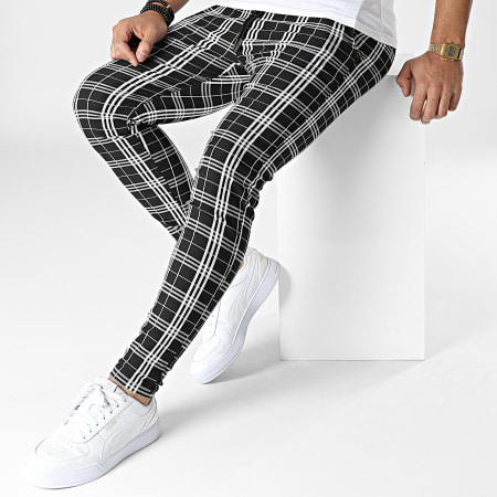 MTX - K755 Pantaloni a quadri bianchi e neri