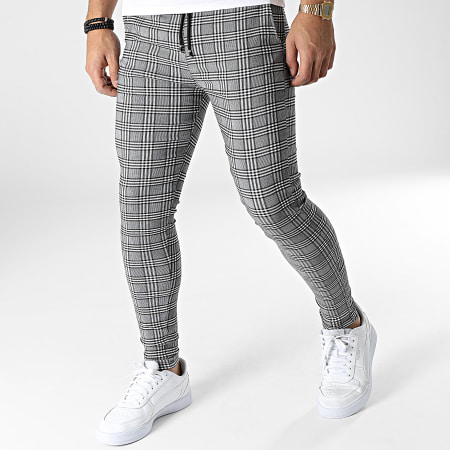 MTX - K755 Pantalones de chándal a cuadros grises