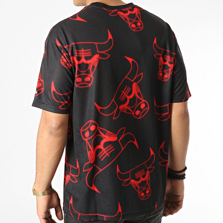 New Era - Tee Shirt All Over Print Neon Chicago Bulls Noir