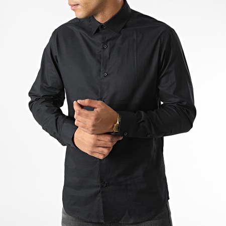 Selected - Chemise Manches Longues Pinpoint Noir
