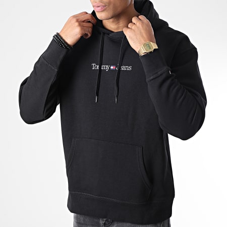 Tommy Jeans - Sweat Capuche Linear 5013 Noir