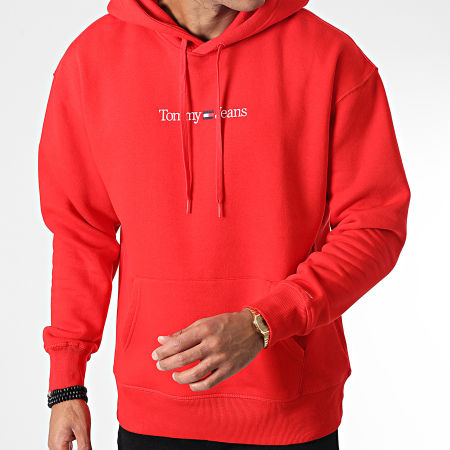 Tommy Jeans - Sweat Capuche Linear 5013 Rouge