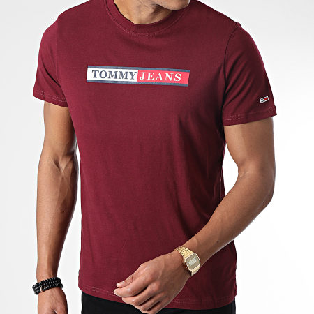 Tommy Jeans - Tee Shirt Slim Essential Logo 4979 Bordeaux