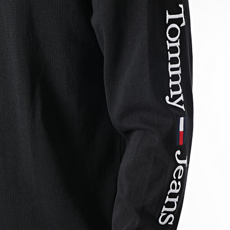 Tommy Jeans - Tee Shirt Manches Longues Classic Serif Linear 4986 Noir