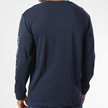 Tommy Jeans - Tee Shirt Manches Longues Classic Serif Linear 4986 Bleu Marine
