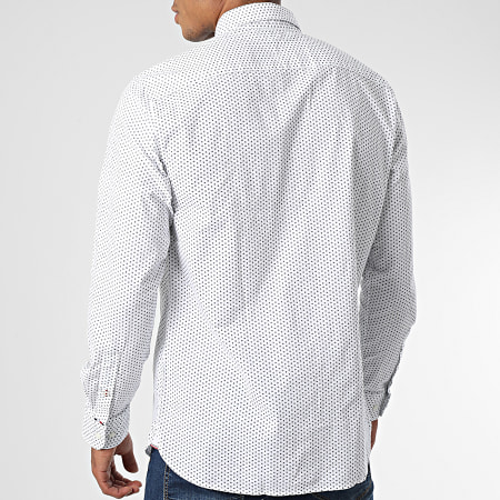 Tommy Hilfiger - Camicia classica Oxford Mini Print a maniche lunghe 8317 Bianco