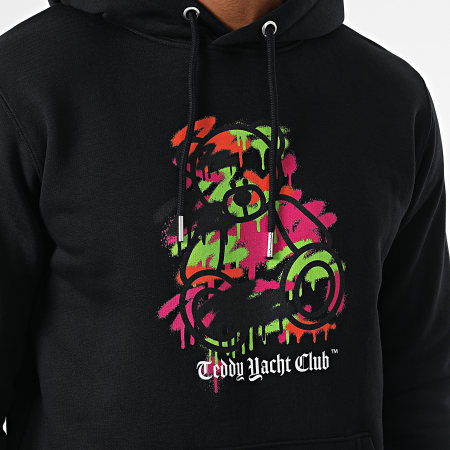 Teddy Yacht Club - Sweat Capuche Flash Bombing Front Noir