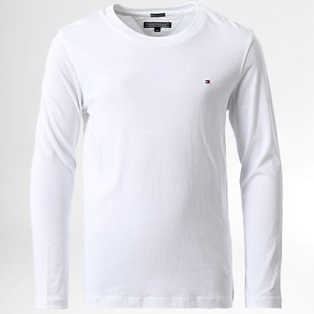 Tommy Hilfiger - Boys Basic Maglietta a maniche lunghe 4141 Bianco