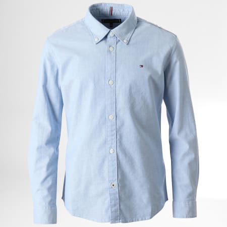 Tommy Hilfiger - Chicos Stretch Oxford Camisa de manga larga 6964 Azul claro