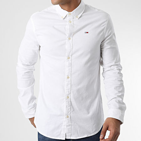 Tommy Jeans - Chemise Manches Longues Slim Stretch 9594 Blanc