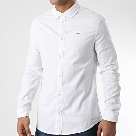 Tommy Jeans - Camisa elástica de manga larga 9594 Blanca