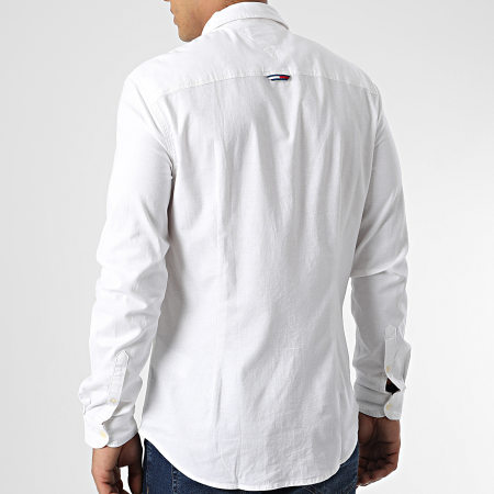 Tommy Jeans - Camisa elástica de manga larga 9594 Blanca