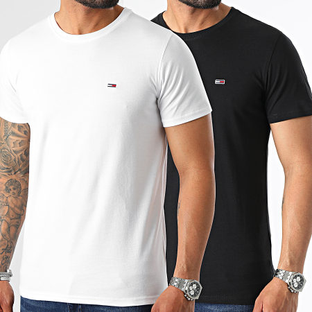 Tommy Jeans - Lot De 2 Tee Shirts Slim 5381 Noir Blanc