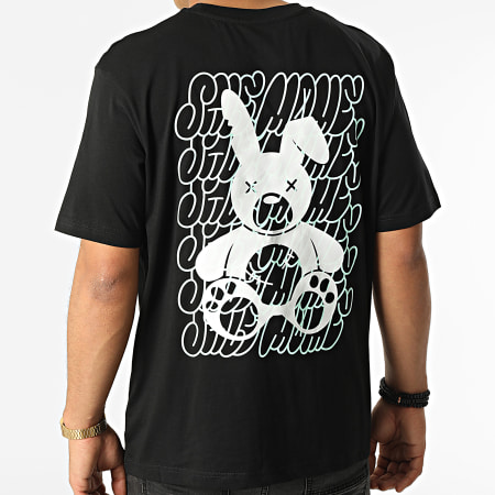 Sale Môme Paris - Camiseta oversize etiqueta conejo negro menta verde