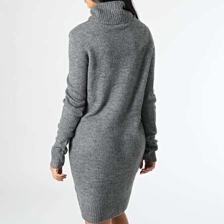 Only - Robe Pull Femme Col Roulé Elanor Gris Chiné
