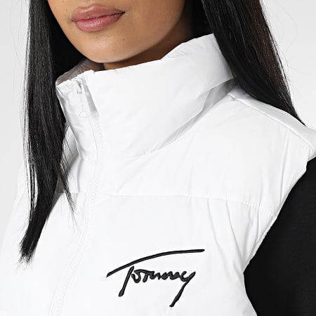 Tommy Jeans - Abrigo sin mangas para mujer Signature Modern 4946 Blanco
