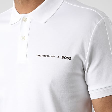 BOSS - Polo Manches Courtes 50476974 Porsche Blanc