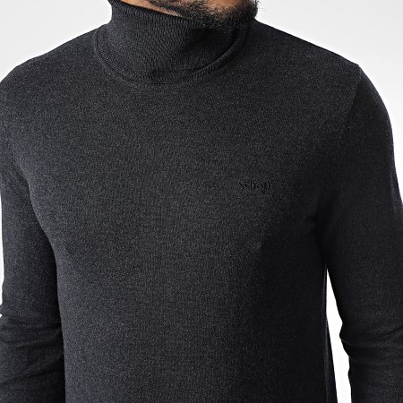 Schott NYC - Pull Col Roulé PLBEAL4 Gris Anthracite Chiné