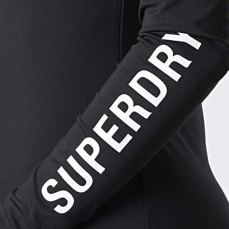 Superdry - Robe Manches Longues Femme Code Noir