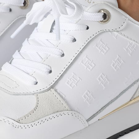 Tommy Hilfiger - Sneakers Monogram 6784 Bianco Oro metallizzato da donna