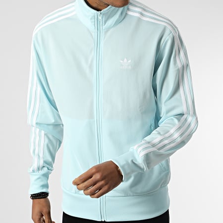 Adidas Originals - Giacca con zip a righe blu cielo HL9341