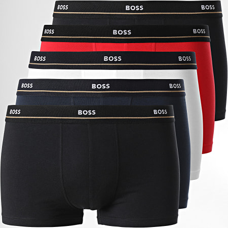 BOSS - Pack De 5 Boxers 50483636 Rojo Negro Azul Marino