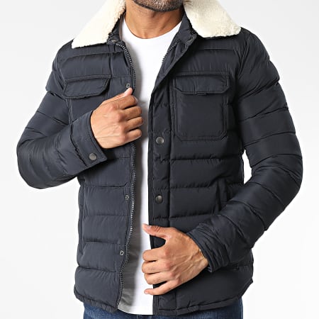 Frilivin Doudoune Col Mouton Bleu Marine LaBoutiqueOfficielle