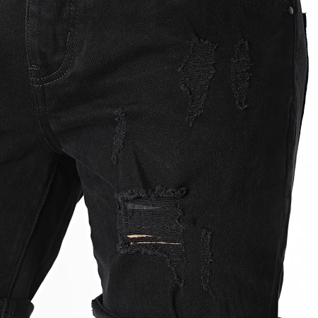 LBO - Pantalones cortos vaqueros con Destroy 0207 Negro