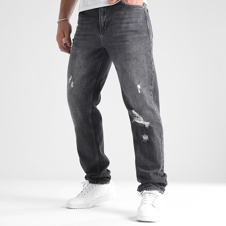 LBO - Jeans dal taglio rilassato con strappi 2829 Nero
