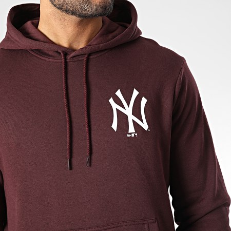 New Era - Felpa con cappuccio con logo New York Yankees Bordeaux