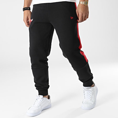 New Era - Pantaloni da jogging con pannello dei Chicago Bulls, nero