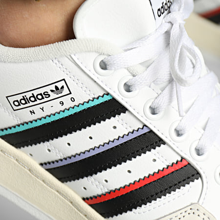 Adidas Originals - NY 90 Stripes H03420 Cloud White Core Black Green Sneakers