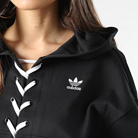 Adidas Originals - Sweat Capuche Crop Femme HK5057 Noir