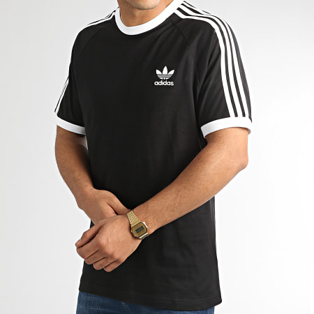 Adidas Originals - Lot De 2 Tee Shirts A Bandes 3 Stripes GN3494 GN3495 Blanc Noir