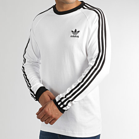 Adidas Originals - Lote De 2 Camisetas Manga Larga 3 Rayas GN3477 GN3478 Blanco Negro