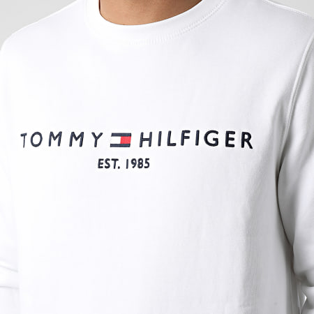 Tommy Hilfiger - Felpa con logo a girocollo 1596 Bianco
