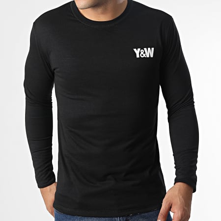Y et W - Tee Shirt Manches Longues Réversible Flower Noir