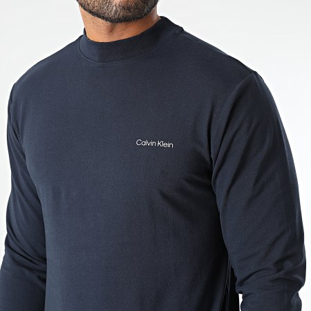 Calvin Klein - Tee Shirt Manches Longues Micro Logo 0179 Bleu Marine
