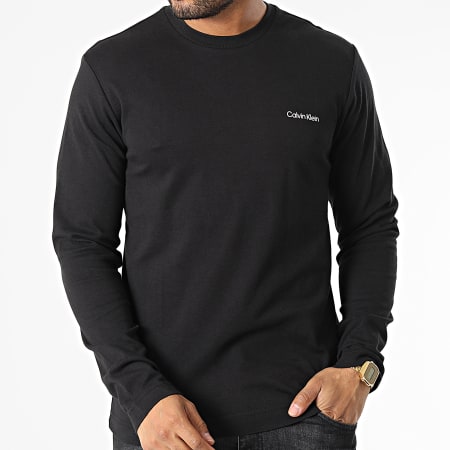 Calvin Klein - Micro Logo Interlock Maglietta a maniche lunghe 0629 Nero